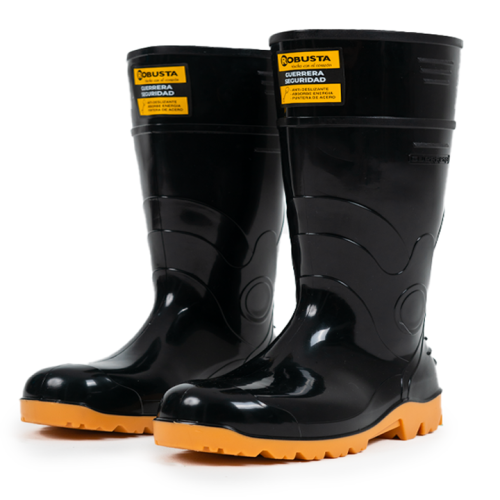 Calzado - Bota Robusta Guerrera PVC Negra Puntera