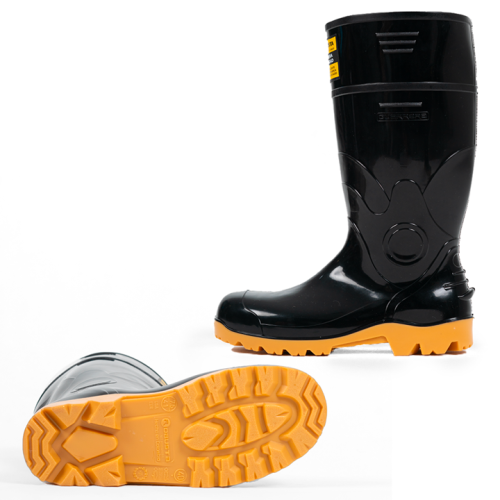 Calzado - Bota Robusta Guerrera PVC Negra Puntera