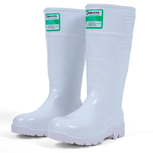 Calzado - Bota Robusta Guerrera PVC Blanca Puntera